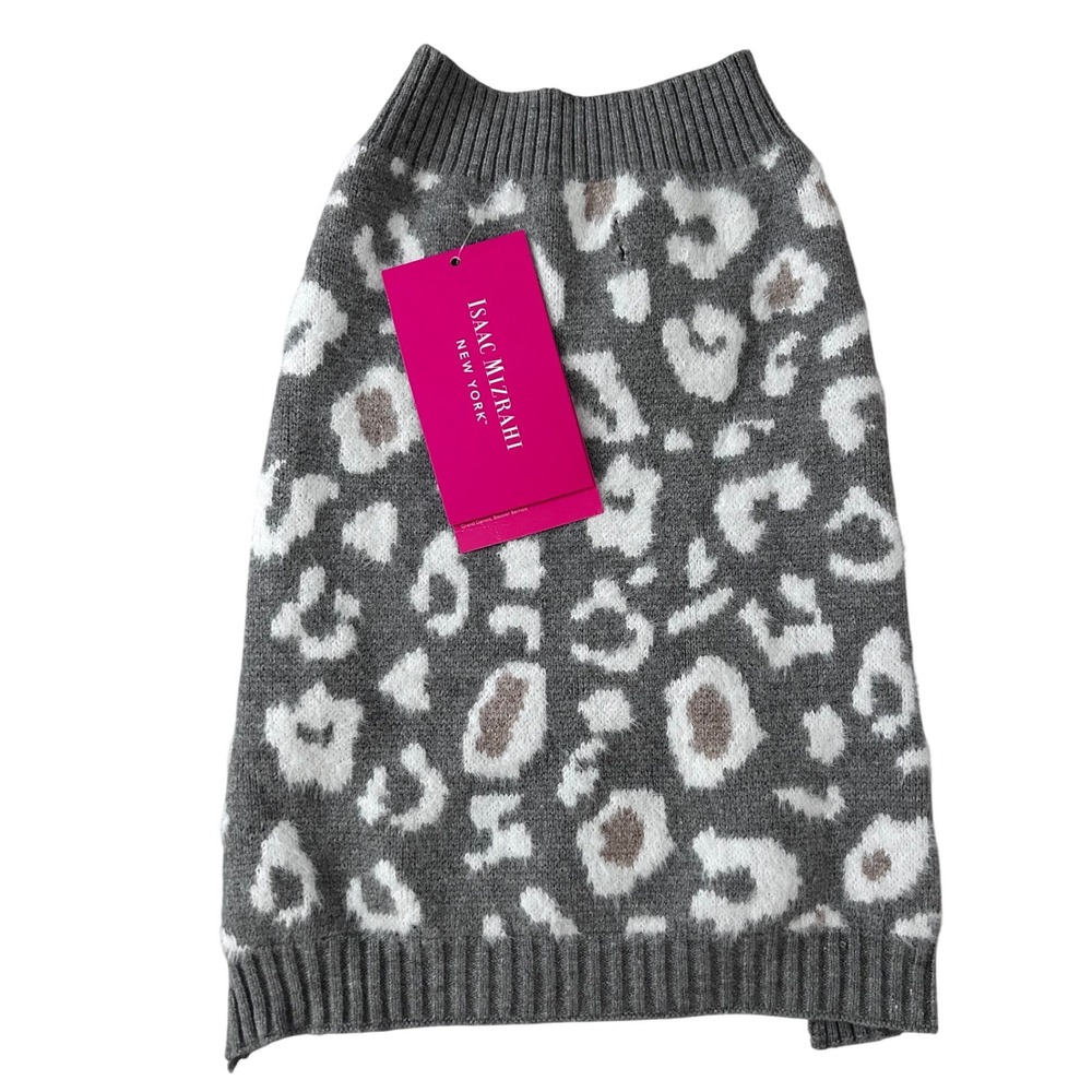 Isaac Mizrahi‎ Super Soft Grey and White Dog Sweater Size Medium NWT